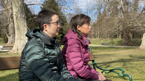 Lijun und Yining am 8. März 2020 während des Interviews im Grazer Stadtpark © FDI Österreich